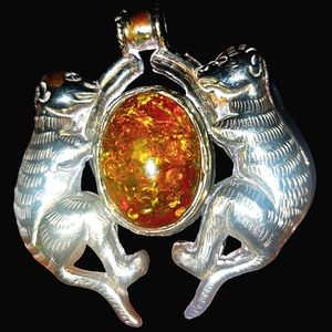 Amber and Sterling necklace